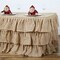 17 feet x 29" Natural Burlap Ruffled Table Skirt Event Reception Wedding Party